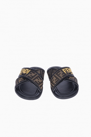 FENDI HERREN-STOFFPANTOFFEL MIT FF-MOTIV UND STICKEREI MIT LOGO