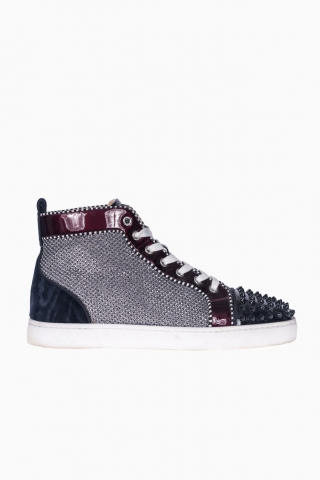 CHRISTIAN LOUBOUTIN HIGH-TOP SPIKES HERREN 45 ANTIC SILVER