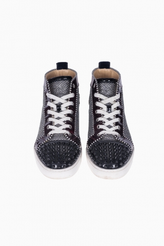 CHRISTIAN LOUBOUTIN HIGH-TOP SPIKES HERREN 45 ANTIC SILVER