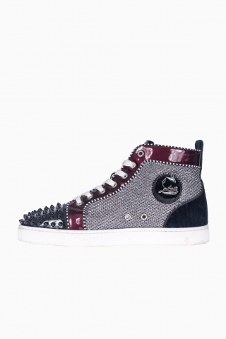 CHRISTIAN LOUBOUTIN HIGH-TOP SPIKES HERREN 45 ANTIC SILVER