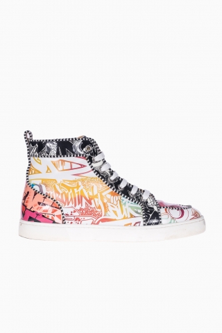 CHRISTIAN LOUBOUTIN HIGH-TOP SPIKES HERREN RANTUS ORLATO GRAFFITI