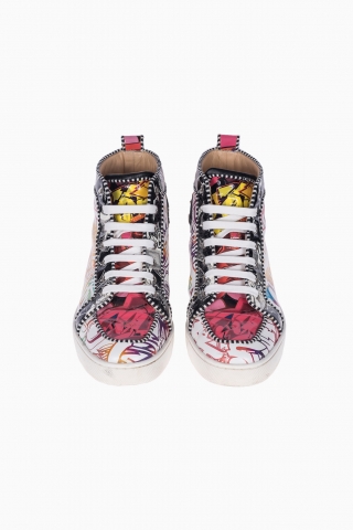 CHRISTIAN LOUBOUTIN HIGH-TOP SPIKES HERREN RANTUS ORLATO GRAFFITI