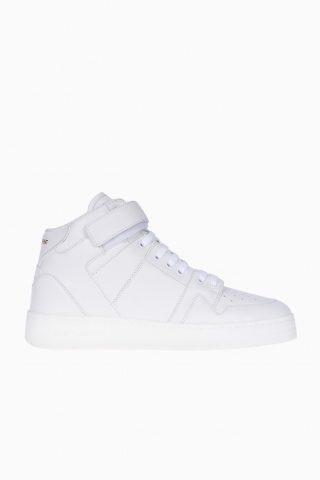 SAINT LAURENT HIGH-TOP MEN`S LAX DISTRESSED SNEAKERS
