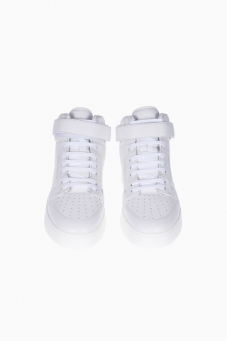 SAINT LAURENT HIGH-TOP MEN`S LAX DISTRESSED SNEAKERS