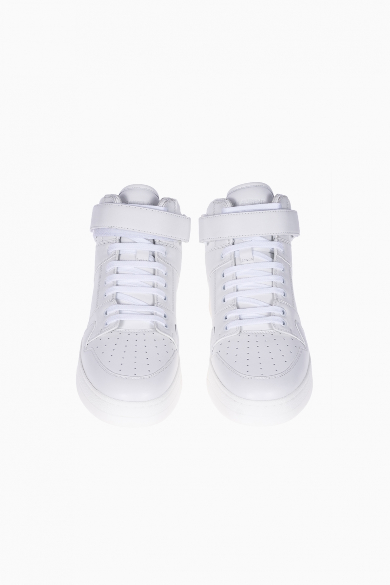 SAINT LAURENT HIGH-TOP MEN`S LAX DISTRESSED SNEAKERS