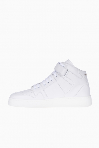 SAINT LAURENT HIGH-TOP MEN`S LAX DISTRESSED SNEAKERS