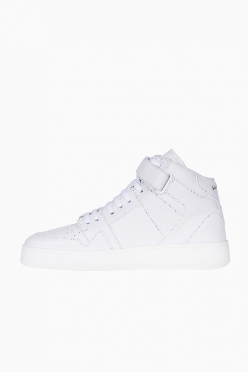 SAINT LAURENT HIGH-TOP MEN`S LAX DISTRESSED SNEAKERS