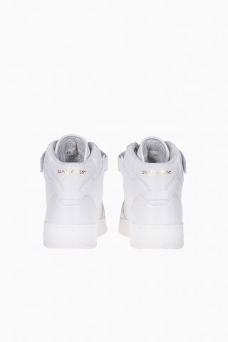 SAINT LAURENT HIGH-TOP MEN`S LAX DISTRESSED SNEAKERS