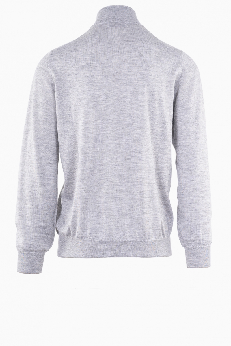 BRUNELLO CUCINELLI MEN'S CASHMERE NECK ZIPPED SWEATER