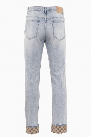 GUCCI HERREN-JEANS AUS GEWASCHENEM DENIM GG SUPREME