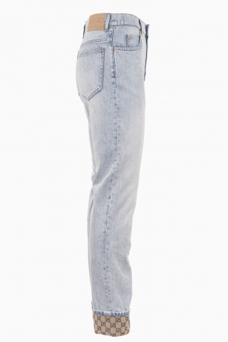 GUCCI HERREN-JEANS AUS GEWASCHENEM DENIM GG SUPREME