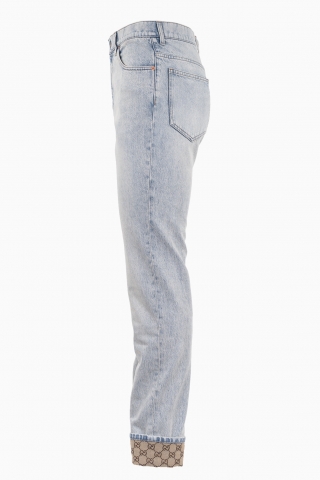 GUCCI HERREN-JEANS AUS GEWASCHENEM DENIM GG SUPREME