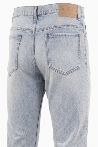 GUCCI HERREN-JEANS AUS GEWASCHENEM DENIM GG SUPREME