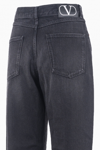 VALENTINO GARAVANI FEATHER-TRIM WOMEN'S JEANS