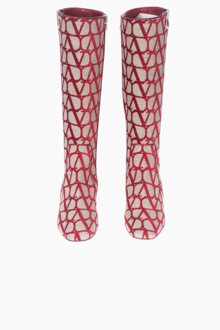 CIZME DAMA VALENTINO GARAVANI ICONOGRAPHE V-LOGO RED