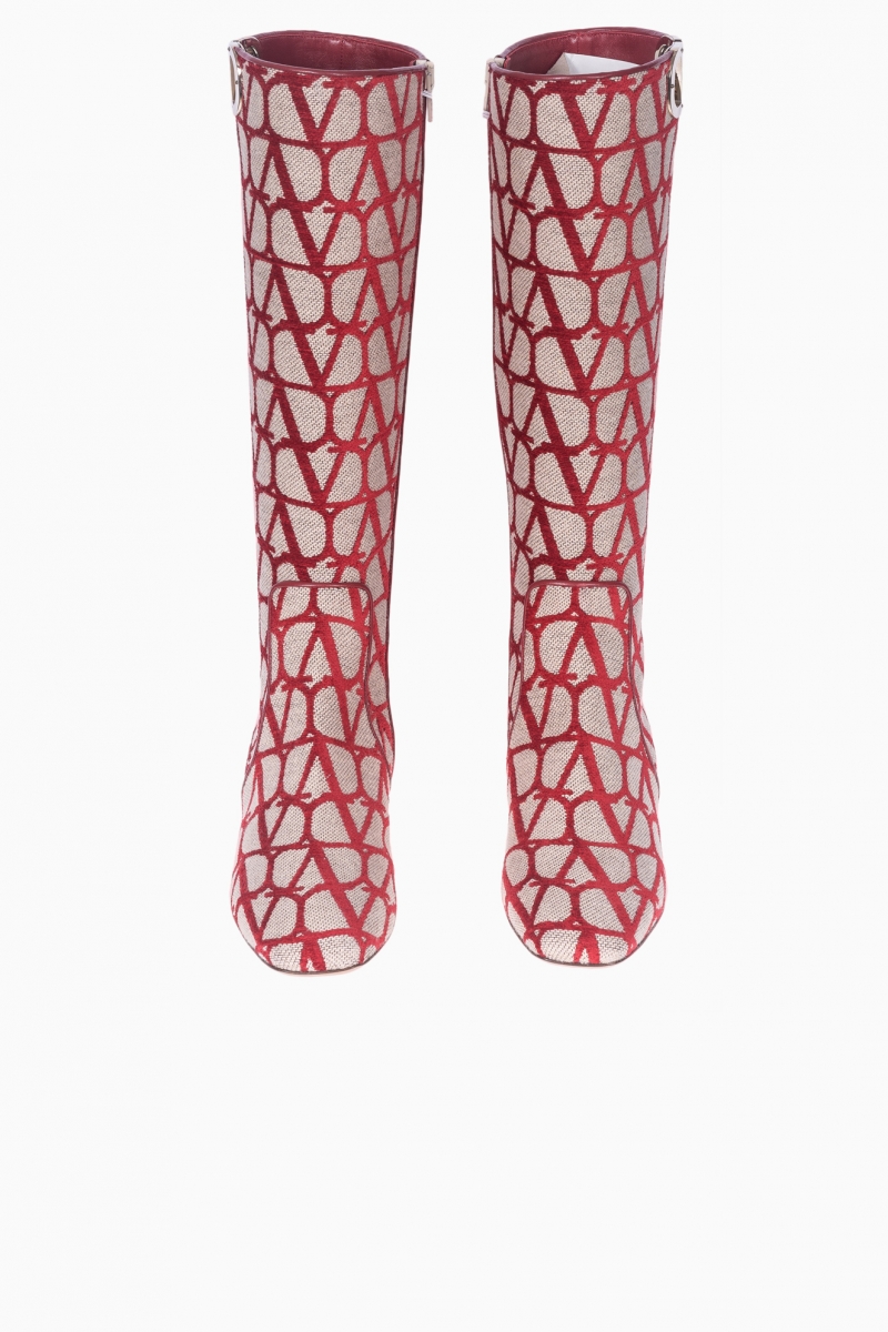 VALENTINO GARAVANI ICONOGRAPH RED VLOGO WOMEN'S BOOTS