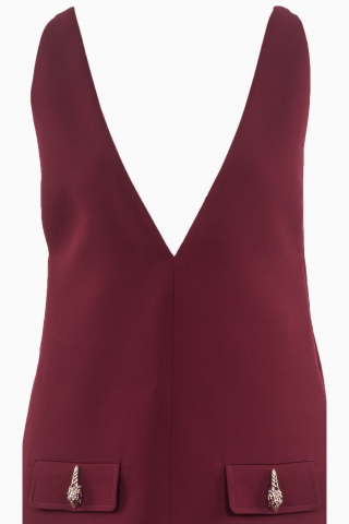 GUCCI DAMEN-JUMPSUIT AUS TWILL MIT V-AUSSCHNITT