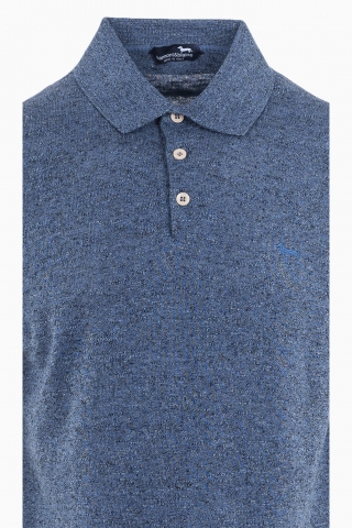 HARMONT&BLAINE HERREN-POLOSHIRT AUS GEFLAMMTEM TWEED