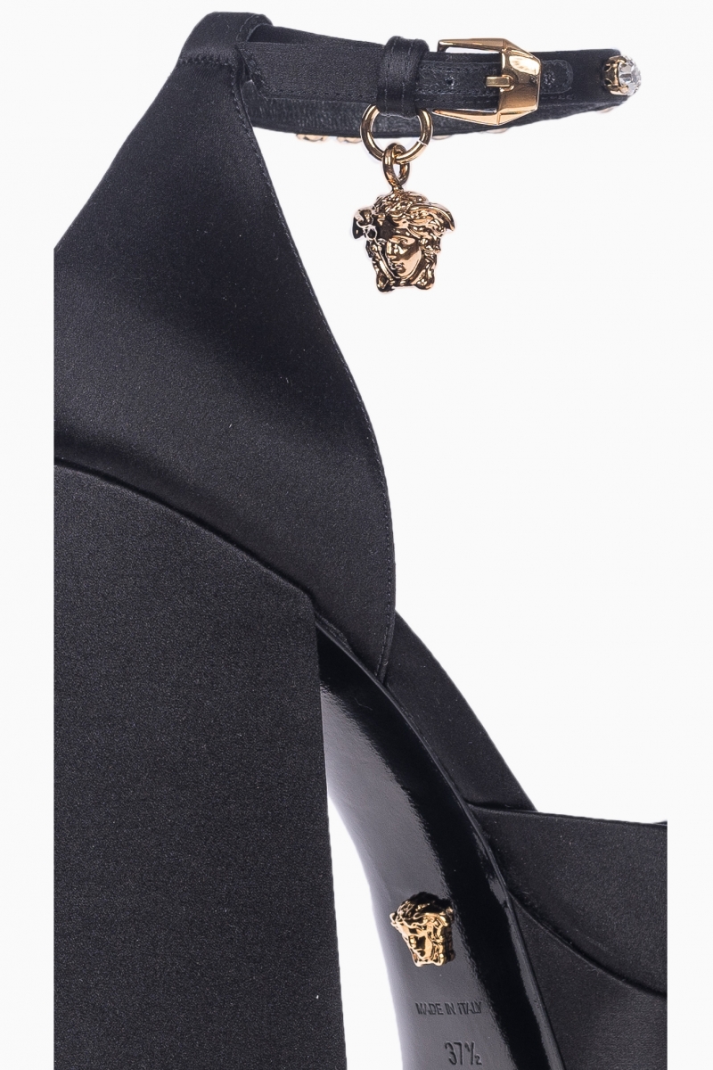 VERSACE WOMEN'S MEDUSA AEVITAS SATIN PUMPS