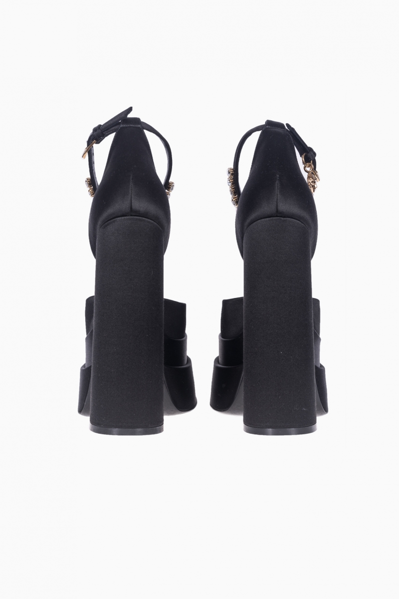VERSACE WOMEN'S MEDUSA AEVITAS SATIN PUMPS
