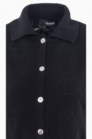 VERSACE WOMEN'S BAROCCO KNIT POLO CARDIGAN