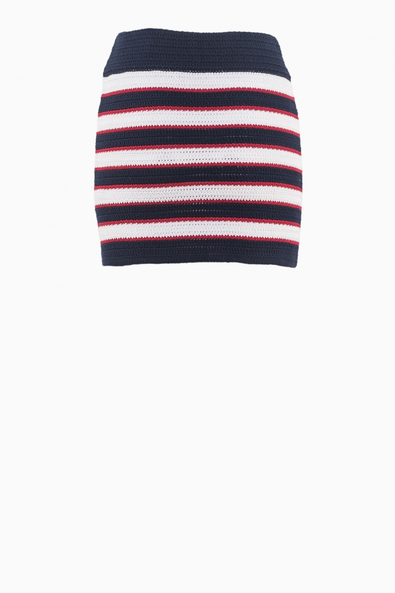 VALENTINO WOMEN'S SKIRT STRIPED ROCKSTUD