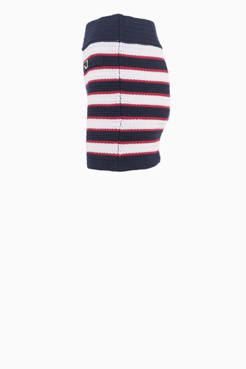 VALENTINO WOMEN'S SKIRT STRIPED ROCKSTUD