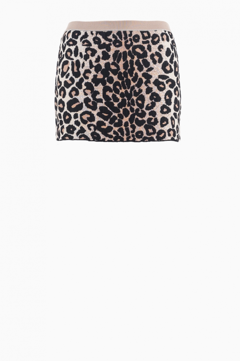VALENTINO WOMEN'S SKIRT LEOPARD PRINT