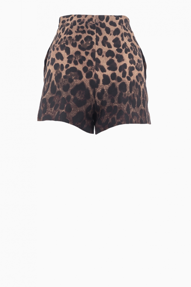 PANTALÓN DE MUJER CON ESTAMPADO DE LEOPARDO Y CADENA VALENTINO