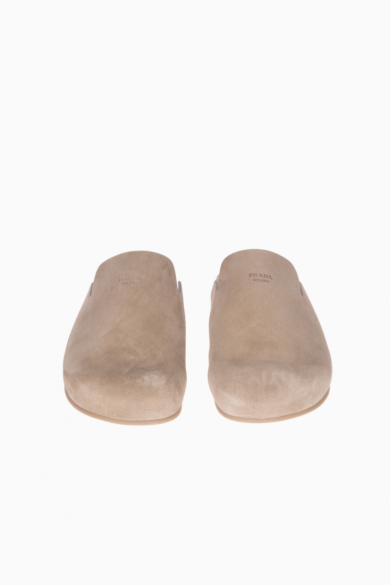 PRADA MEN'S SUEDE LEATHER SABOT