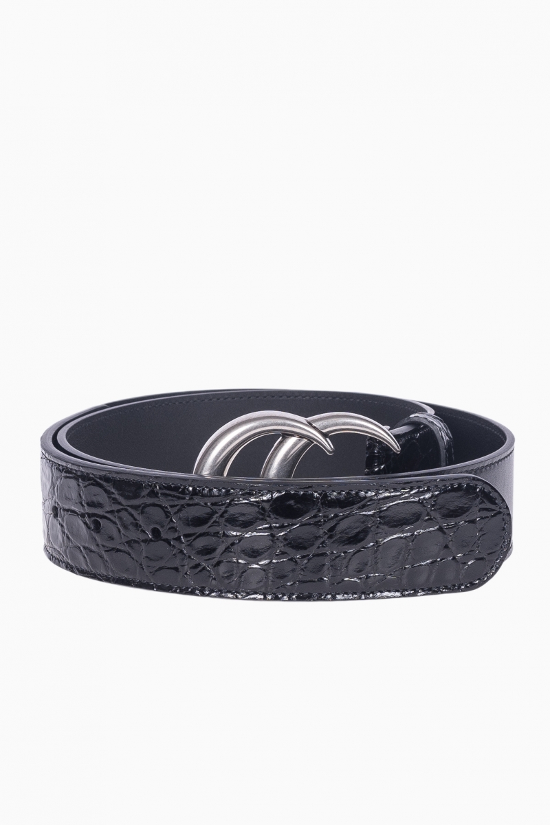 GUCCI MEN'S DOUBLE G CROCODILE BELT