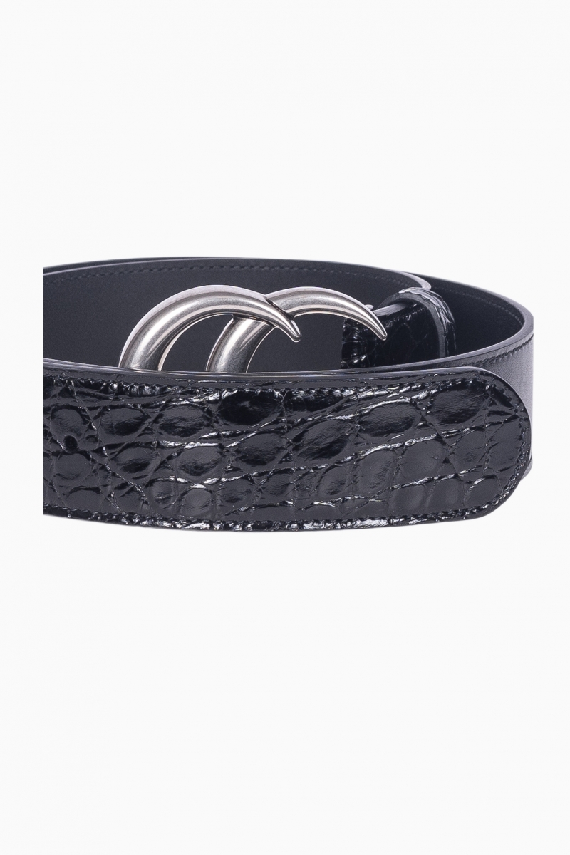 GUCCI MEN'S DOUBLE G CROCODILE BELT