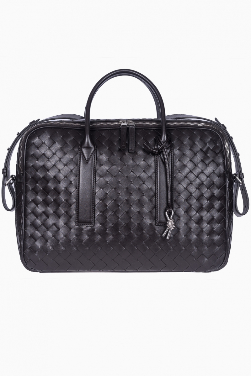 Maletín delgado Intrecciato Getaway para hombre de Bottega Venetta