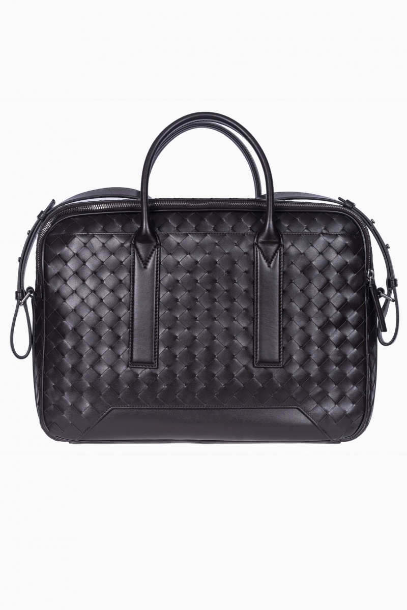 Maletín delgado Intrecciato Getaway para hombre de Bottega Venetta