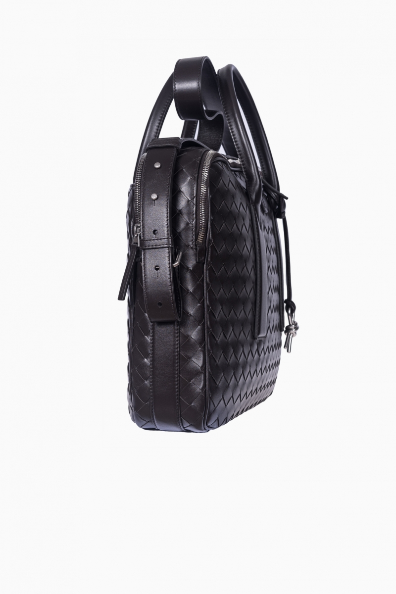 Maletín delgado Intrecciato Getaway para hombre de Bottega Venetta