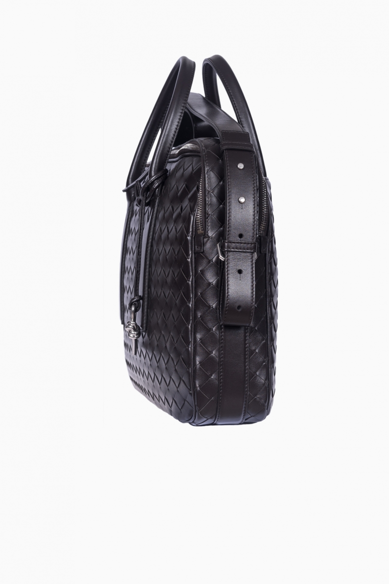 Maletín delgado Intrecciato Getaway para hombre de Bottega Venetta
