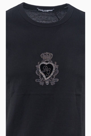 CAMISETA DOLCE&GABBANA CON CUELLO REDONDO Y LOGO BORDADO PARA HOMBRE
