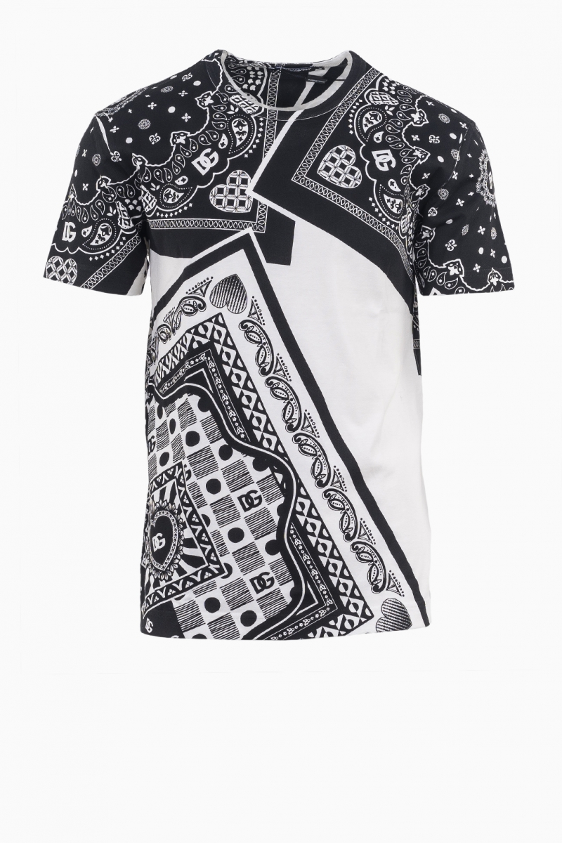 DOLCE&GABBANA BANDANA-PRINTED MEN'S T-SHIRT