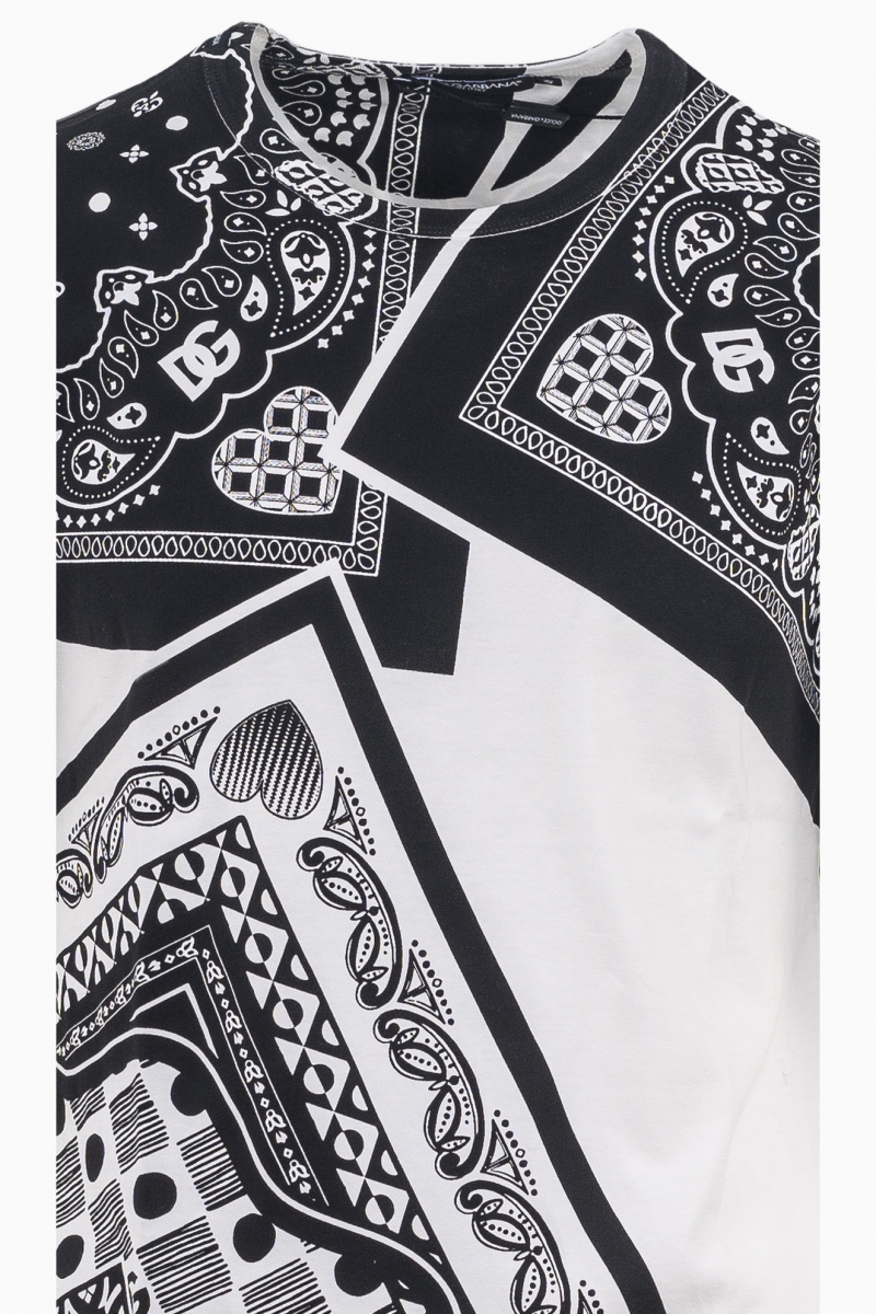 DOLCE&GABBANA BANDANA-PRINTED MEN'S T-SHIRT