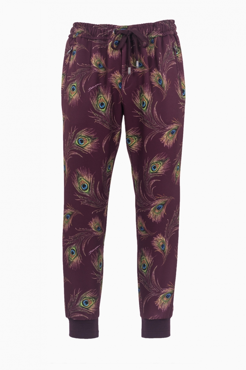 DOLCE&GABBANA PEACOCK PEATHER PRINT MEN'S PANT