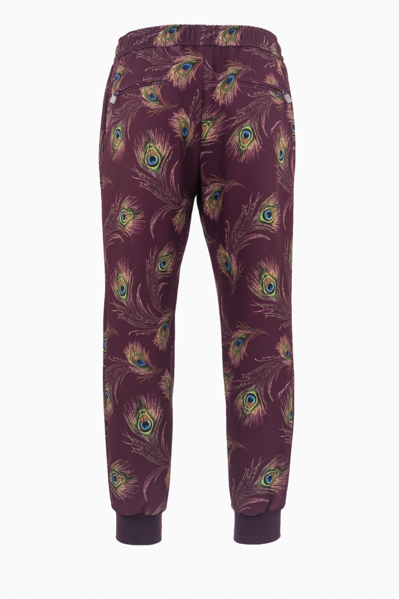 DOLCE&GABBANA PEACOCK PEATHER PRINT MEN'S PANT