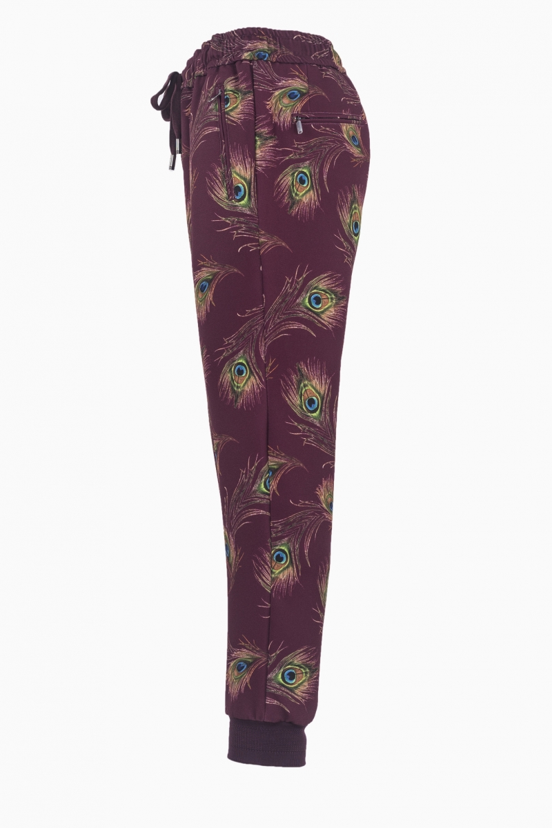 DOLCE&GABBANA PEACOCK PEATHER PRINT MEN'S PANT