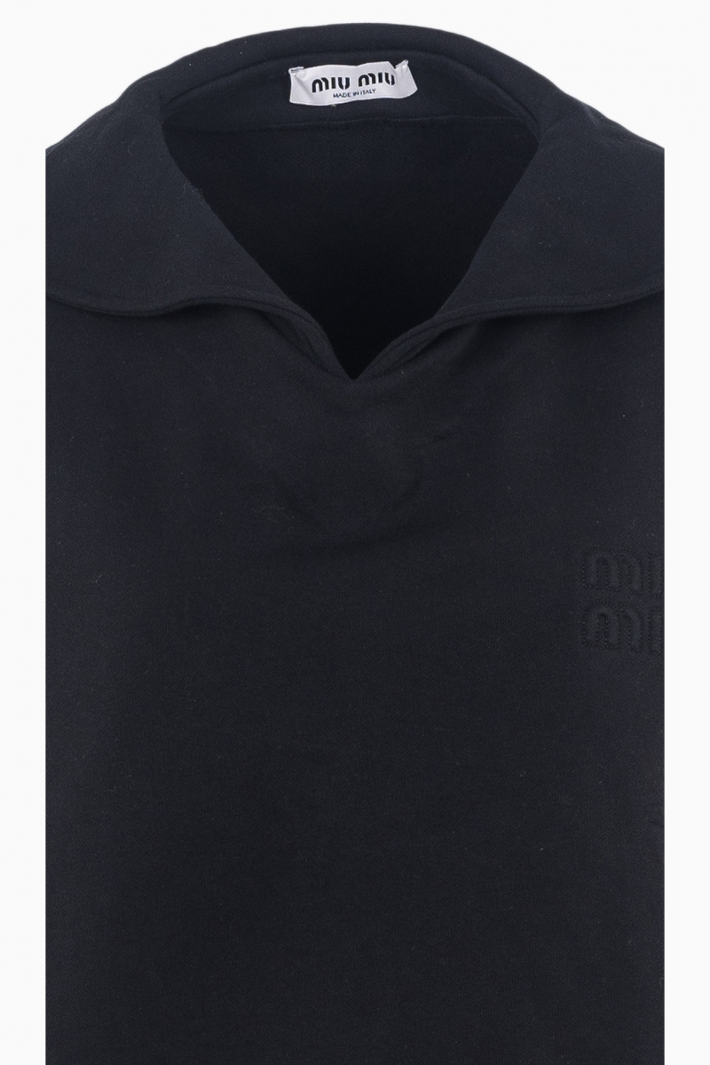 MIU MIU SLEEVELESS CROPPED FLEECE SWEATSHIRT WOMEN'S