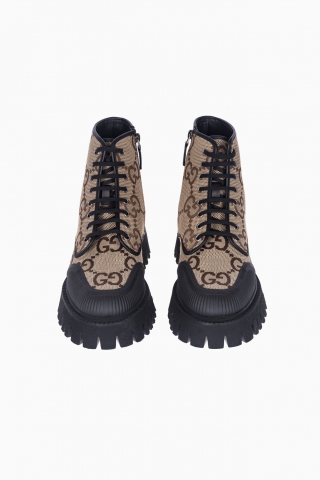 GUCCI MAXI GG CANVAS SCHNÜRSTIEFEL FÜR HERREN