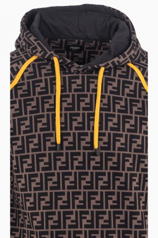 FENDI KAPUZENJACKE MIT FF-LOGO-ALLOVER-PRINT FÜR HERREN