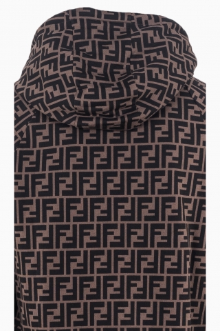 FENDI KAPUZENJACKE MIT FF-LOGO-ALLOVER-PRINT FÜR HERREN