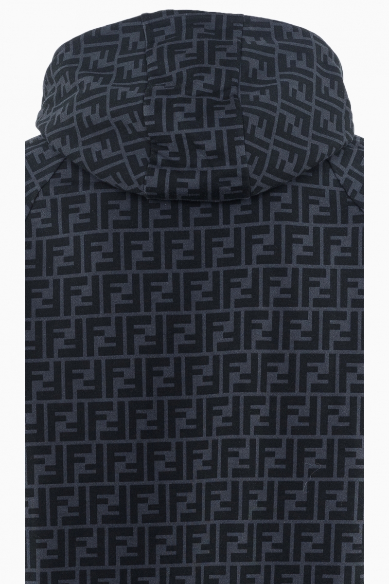FENDI MEN'S FF LOGO ALL OVER PRINT HOODED