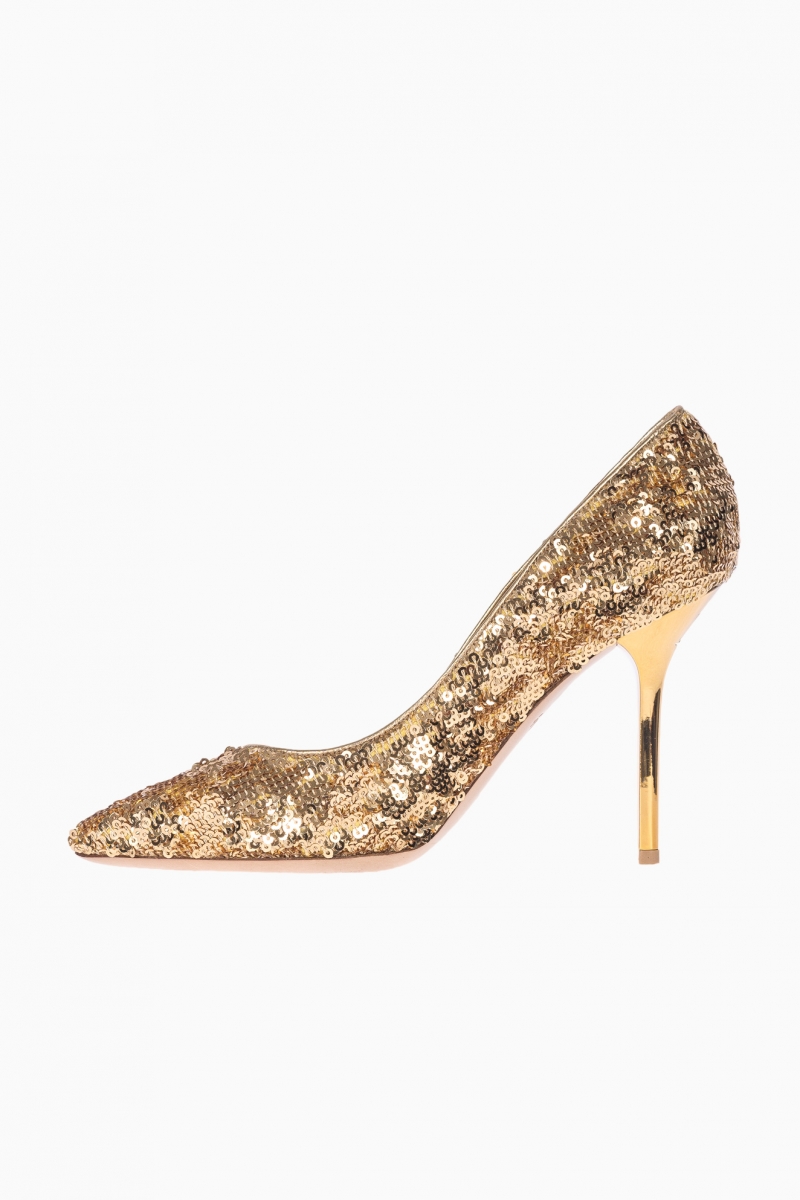 ZAPATOS DE TACÓN LOUIS VUITTON LIZA CON LENTEJUELAS DORADAS PARA MUJER