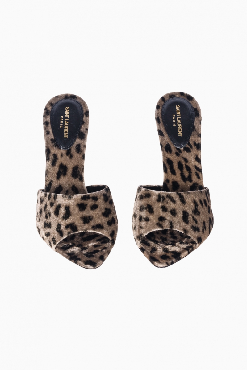 SANDALE DAMA LEOPARD VELVET SAINT LAURENT