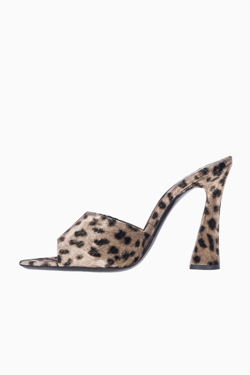 SANDALE DAMA LEOPARD VELVET SAINT LAURENT